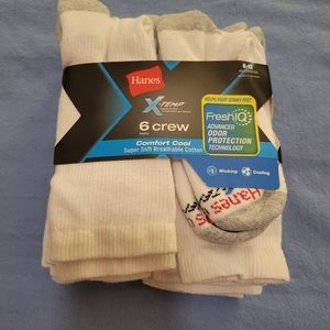 Hanes FreshIQ X-Temp Active Cool Crew Socks 6 pk